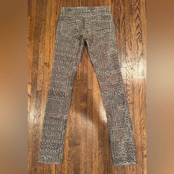 Isabel Marant Etoile Itzel Multicolor Geometric Skinny Corduroy Pants S - Picture 5 of 7